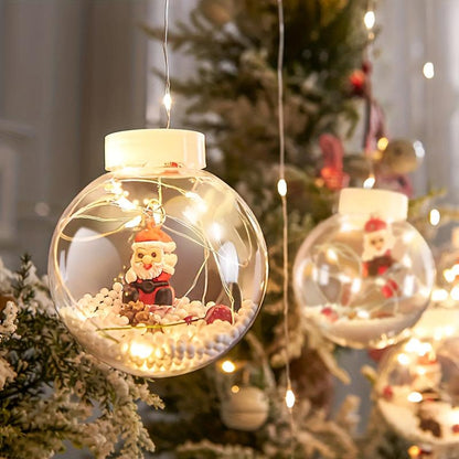 137.8" Edison Bulb Curtain String Lights – Warm White Wish Ball Lights with USB & Remote, 11 Modes, 3 Christmas Styles (Snowman, Christmas Tree, Santa) – Wedding Backdrop, Proposal Decor, Photography Props & Holiday Decorations