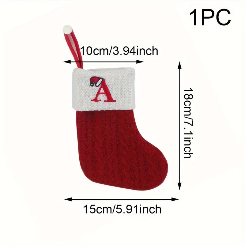 1pc 2025 Premium Christmas Stocking – Large Capacity Xmas Sock, Durable Red & White Holiday Gift Bag for Candy, Toys & Decorations – Classic Christmas Décor for Fireplace, Home & Parties