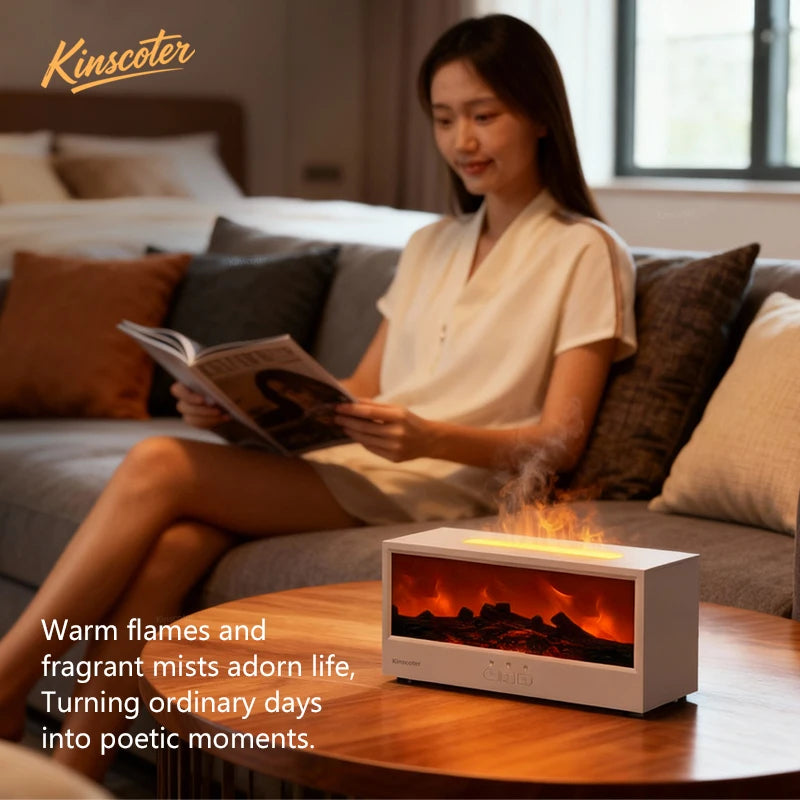 Christmas Hub™ Fireplace Aroma Diffuser – Flame Humidifier with Remote & LED Lights