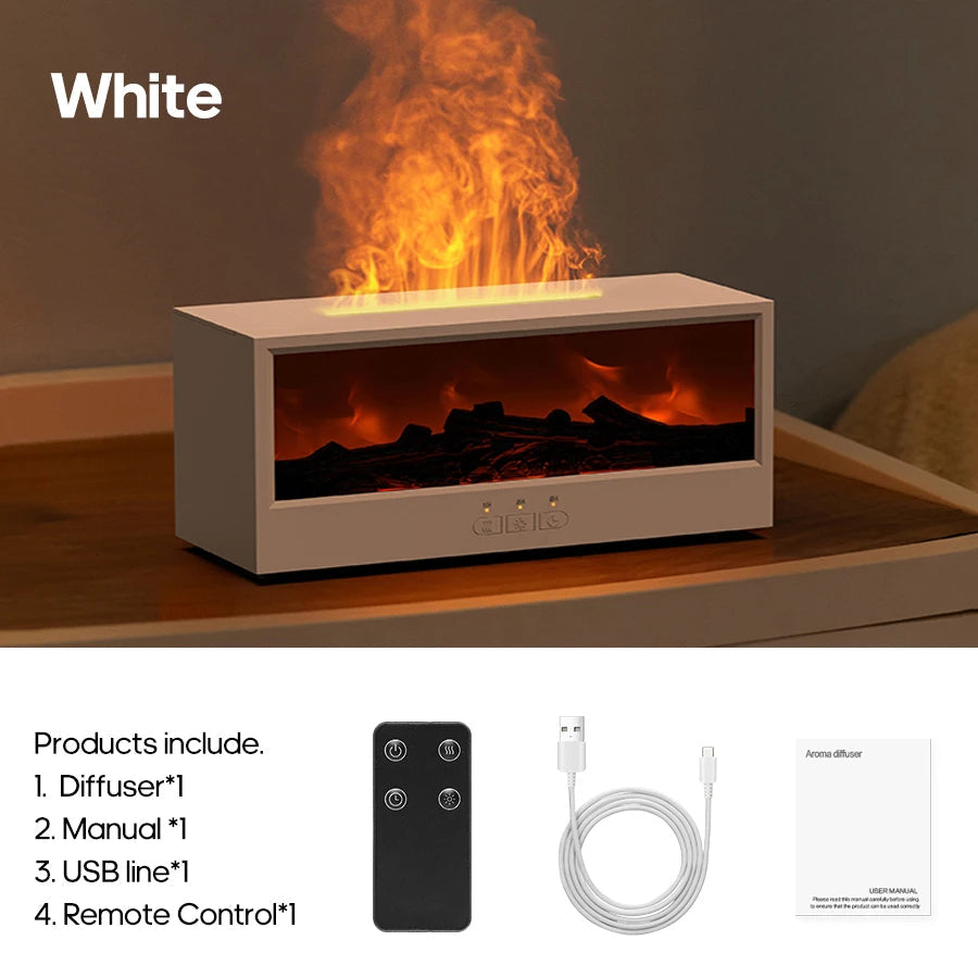 Christmas Hub™ Fireplace Aroma Diffuser – Flame Humidifier with Remote & LED Lights