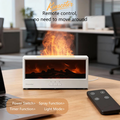 Christmas Hub™ Fireplace Aroma Diffuser – Flame Humidifier with Remote & LED Lights