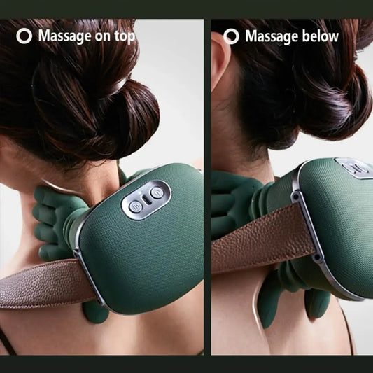 Bionic Neck Shoulder Massager Finger Pressure Heated Back Massagers Electric Kneading Muscles Massage Pillow Neck Waist Leg Body